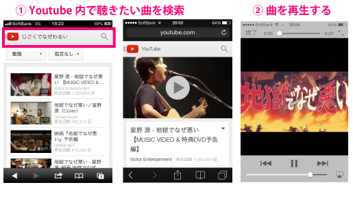 iphoneでyoutubeの音楽を流しながら別の作業をする小技